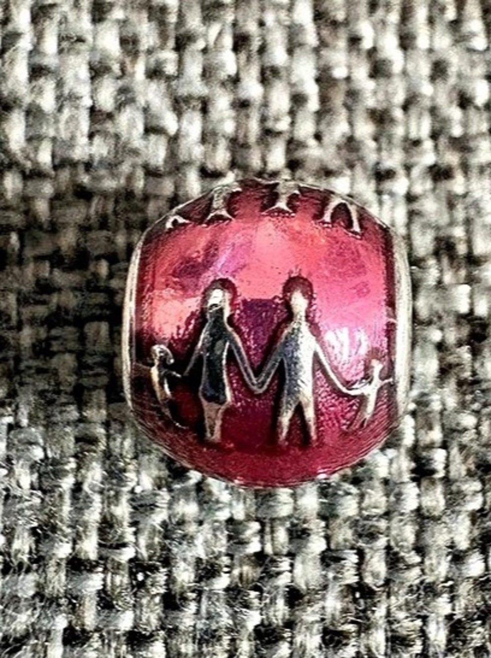 Pandora Family Silhouette Charm Pink & Silver Charm